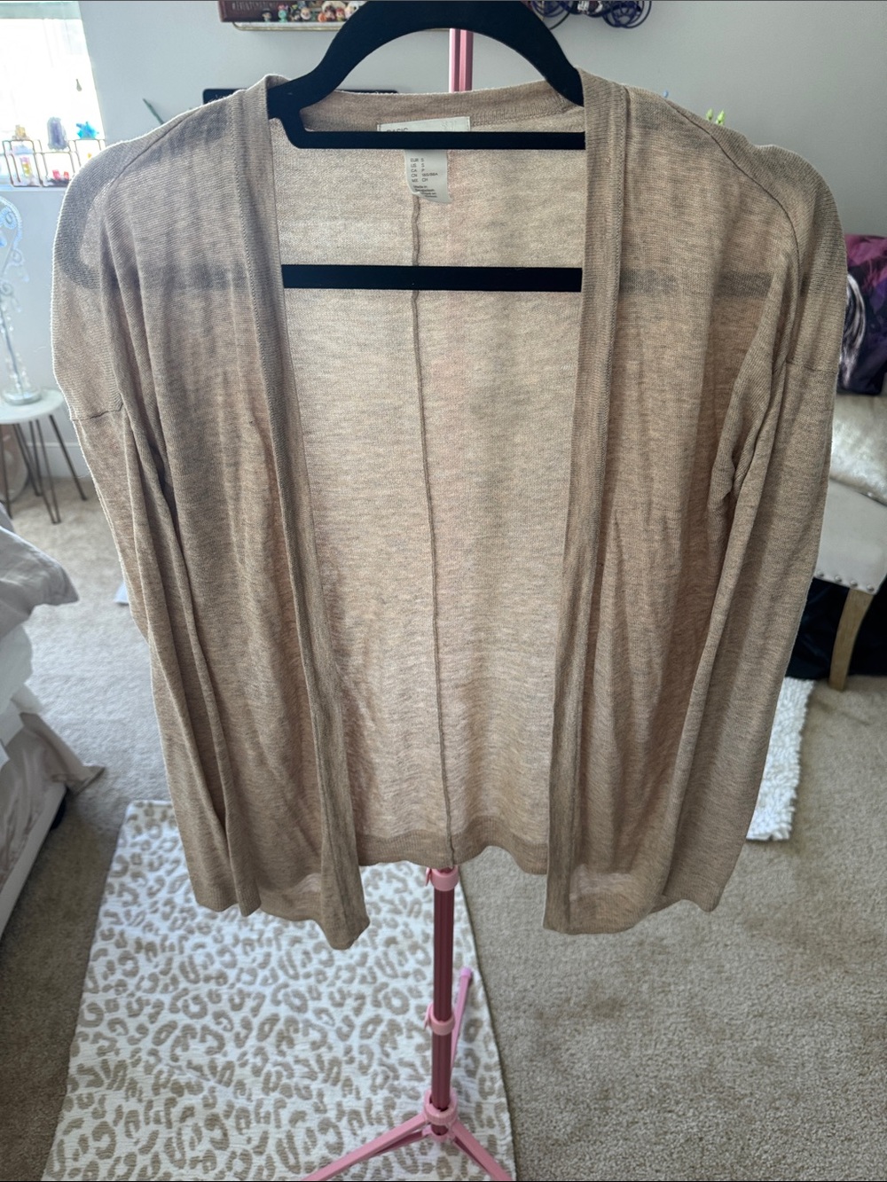 H&M Light Beige Open-Front Women's Cardigan
